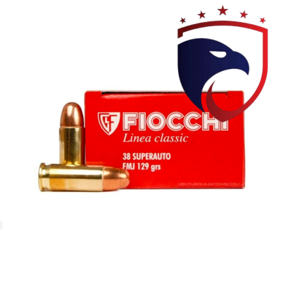 Munição Fiocchi .38 Super AUTO FMJ 129gr Cx.50un