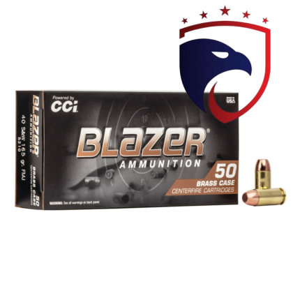 Munição CCI .40S&W FMJ Blazer Brass 165gr Cx.50un