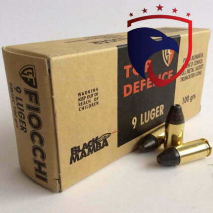 Munição Fiocchi 9mm FMJTC BLACK MAMBA 100gr – Cx 50