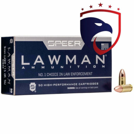 Munição SPEER LAWMAN 9mm LUGER TMJ 124 Grains – Cx 50